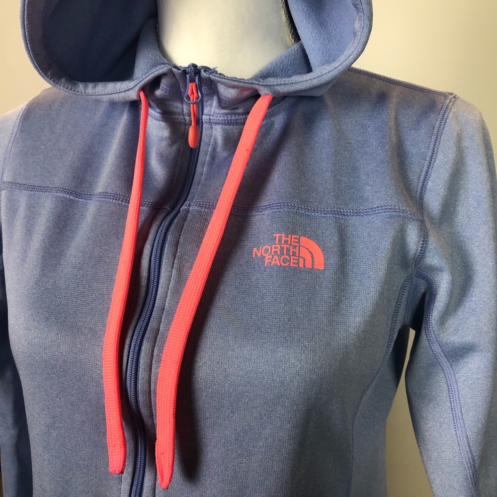 The North Face hoodie size small. Blue and pink